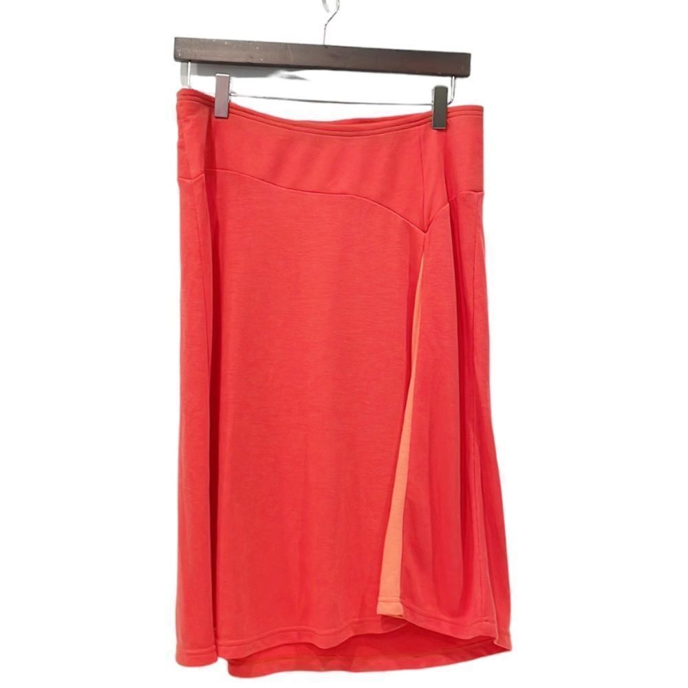 Kuhl Skirt Coral Pink A Line Color Block Soft Knit Midi Women’s Sz‎ Sm